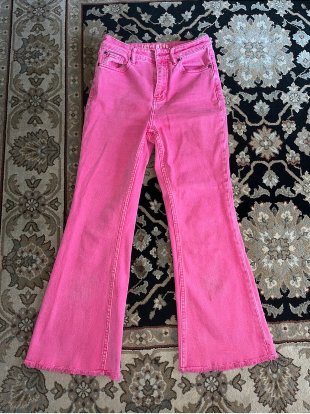Idylwind Pink High-Waisted Wide Leg Jeans | Size 4